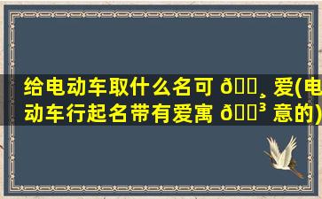 给电动车取什么名可 🌸 爱(电动车行起名带有爱寓 🐳 意的)